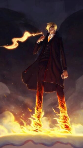 Hình ảnh Sanji với đôi chân bốc lửa