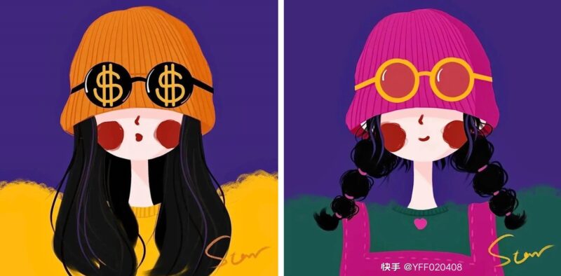 ảnh avatar đôi BFF hoạt hình nữ đội mũ che mắt